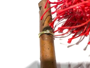 Ring in 14k geelgoud met zirkonia